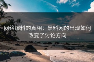 网络爆料的真相：黑料网的出现如何改变了讨论方向