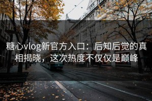 糖心vlog新官方入口：后知后觉的真相揭晓，这次热度不仅仅是巅峰