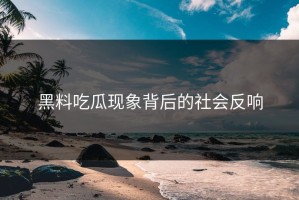 黑料吃瓜现象背后的社会反响