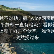 越看越不对劲，糖心vlog网页版免费看似平静却一直有暗流：看似普通，实际上埋了好几个伏笔，难怪风向会突然拐过来