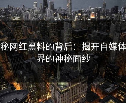 揭秘网红黑料的背后：揭开自媒体世界的神秘面纱