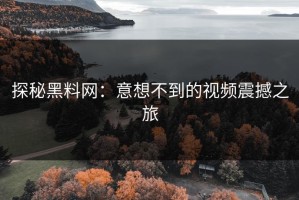 探秘黑料网：意想不到的视频震撼之旅