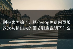 别被表面骗了，糖心vlog免费网页版这次被扒出来的细节到底说明了什么