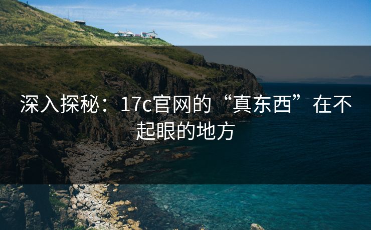 深入探秘：17c官网的“真东西”在不起眼的地方