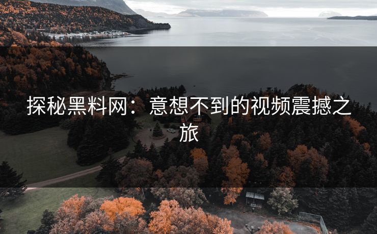 探秘黑料网：意想不到的视频震撼之旅