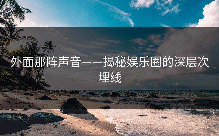 外面那阵声音——揭秘娱乐圈的深层次埋线