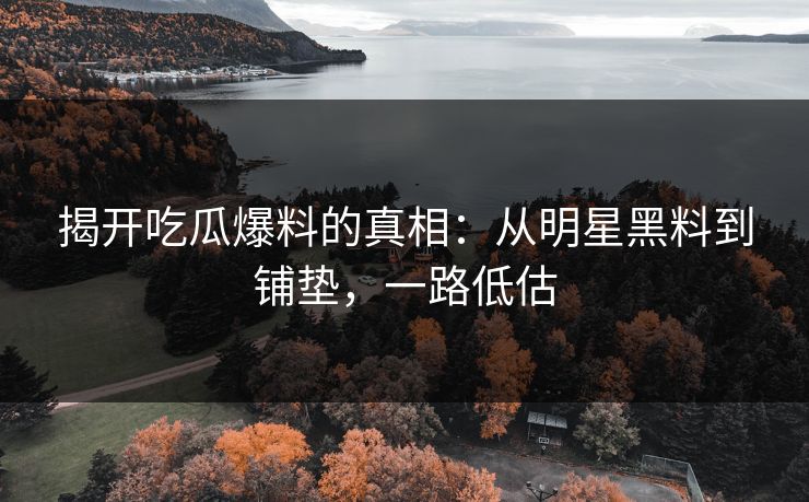 揭开吃瓜爆料的真相：从明星黑料到铺垫，一路低估